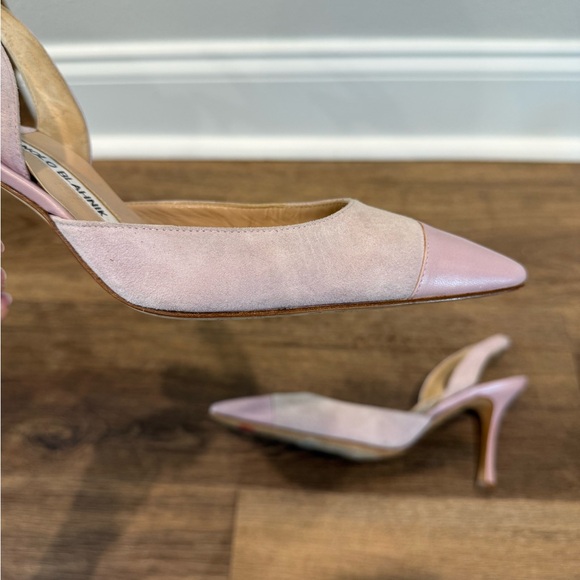 Manolo Blahnik Pink Slingback Heels - Picture 9 of 13